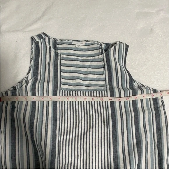 J.Jill Stripe White Grey Sleeveless Dress - Picture 7 of 8